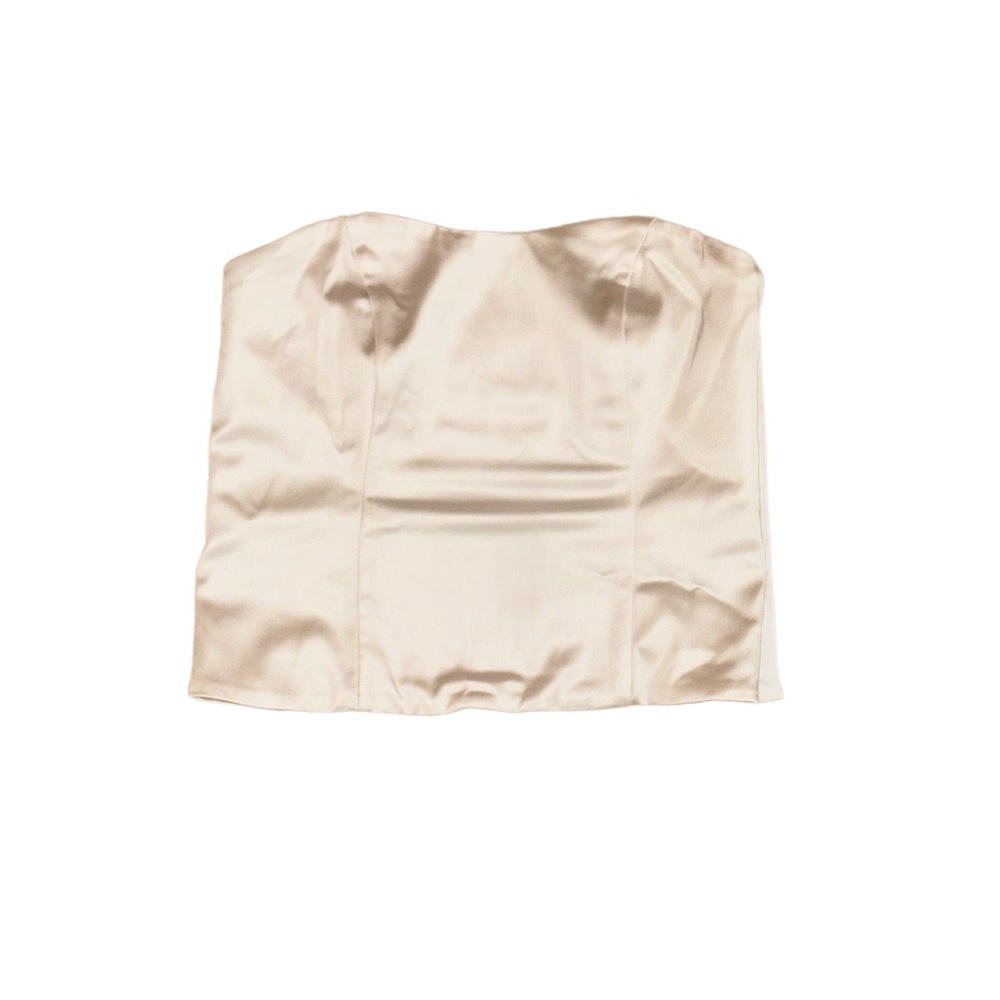 Abercrombie & Fitch Cream Satin Top- Size Medium - Picture 3 of 12